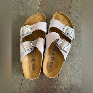 Birkenstock Women's Flats in Light Purple and Tan